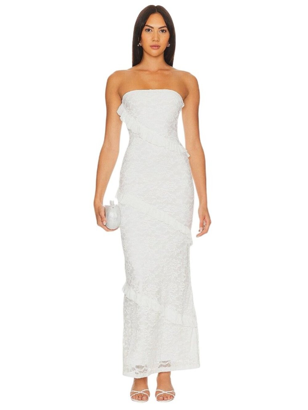 MORE TO COME Xandra Maxi Dress in Ivory XSmall New Womens Long Gown